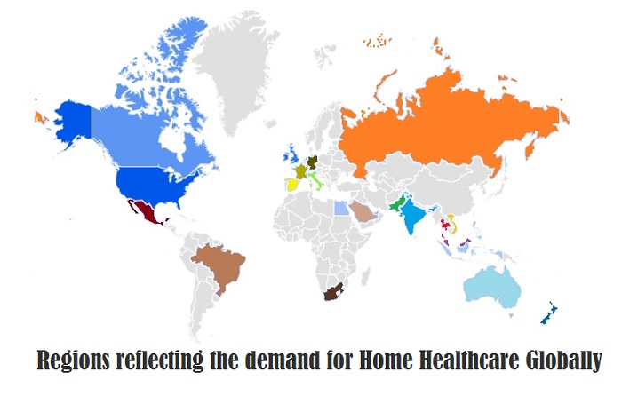 Regions reflecting the demand for Home Healthcare Globally